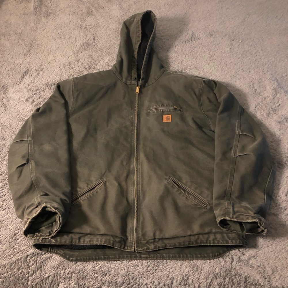 Carhartt Jacket Green Hooded Jacket View 2